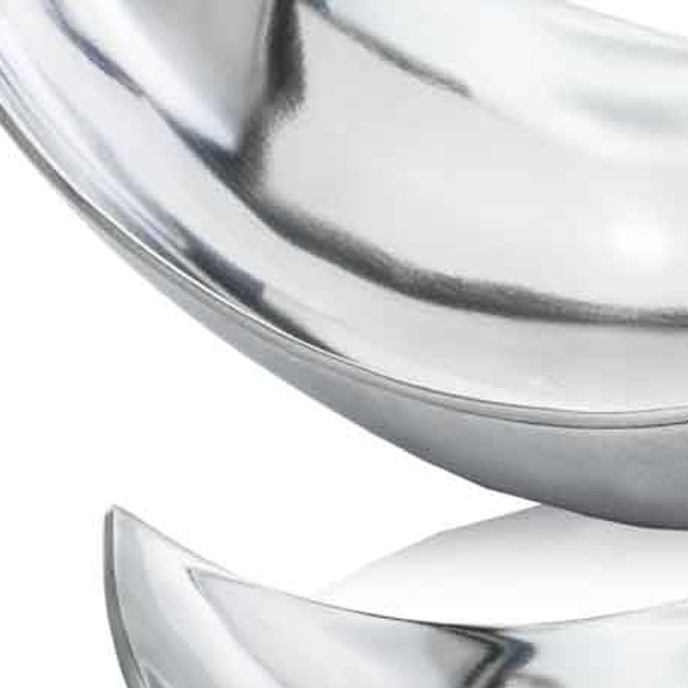 17" Silver Aluminum Scoop Centerpiece Bowl-2