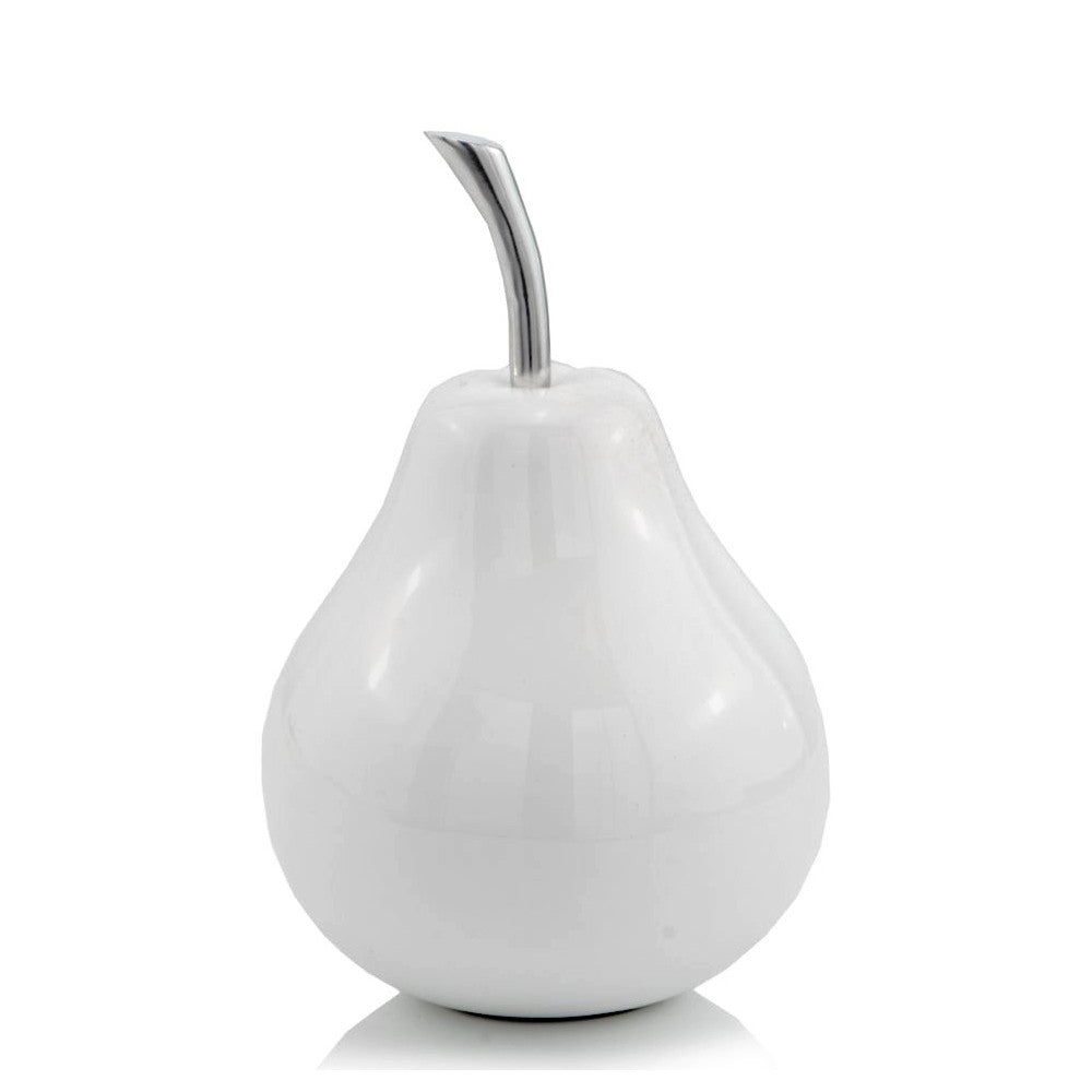 White Medium  Pear Shaped Aluminum Accent Home Decor-0