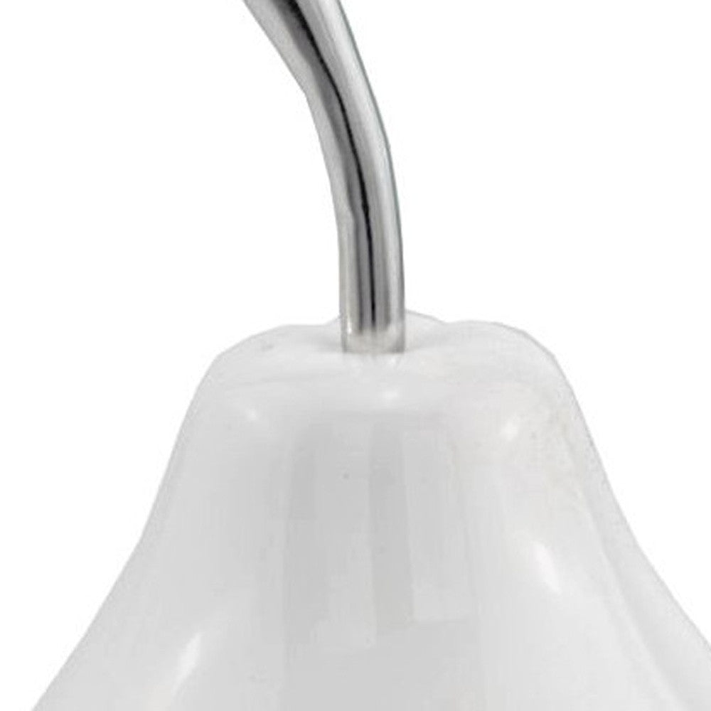 White Medium  Pear Shaped Aluminum Accent Home Decor-4