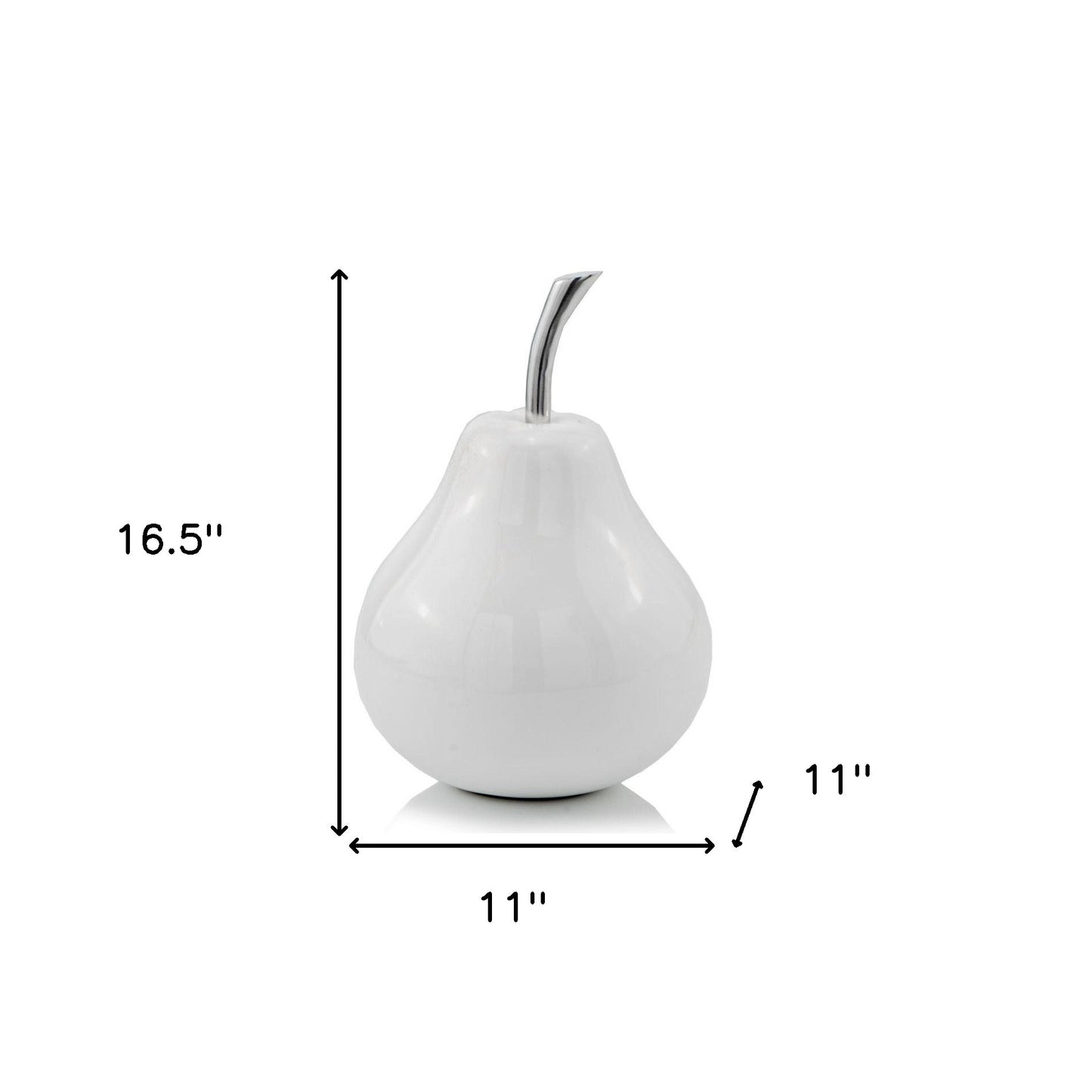 White Jumbo Pear Shaped Aluminum Accent Home Decor-5