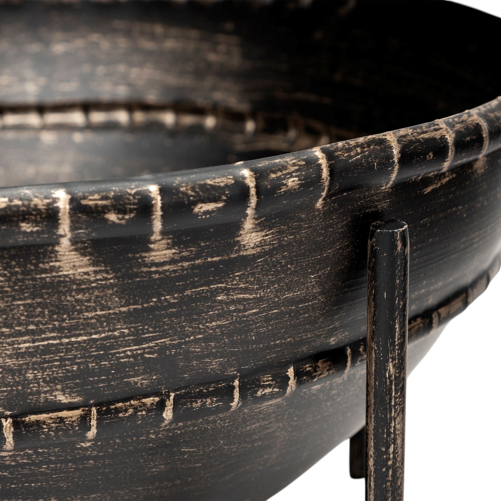 Set of Two Black Metal Decorative Bowl-5