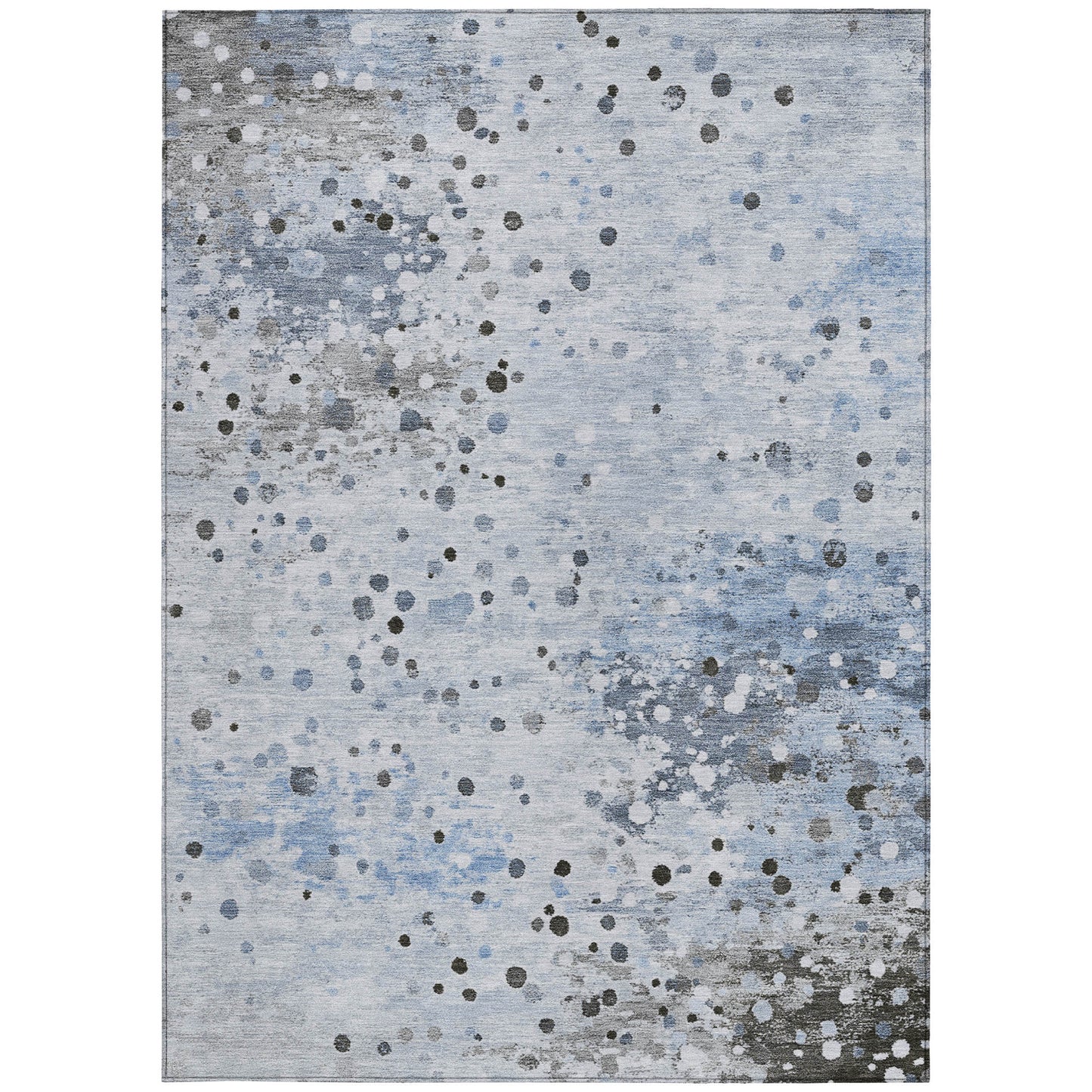 8' X 10' Sky Blue And Gray Abstract Washable Indoor Outdoor Area Rug-2