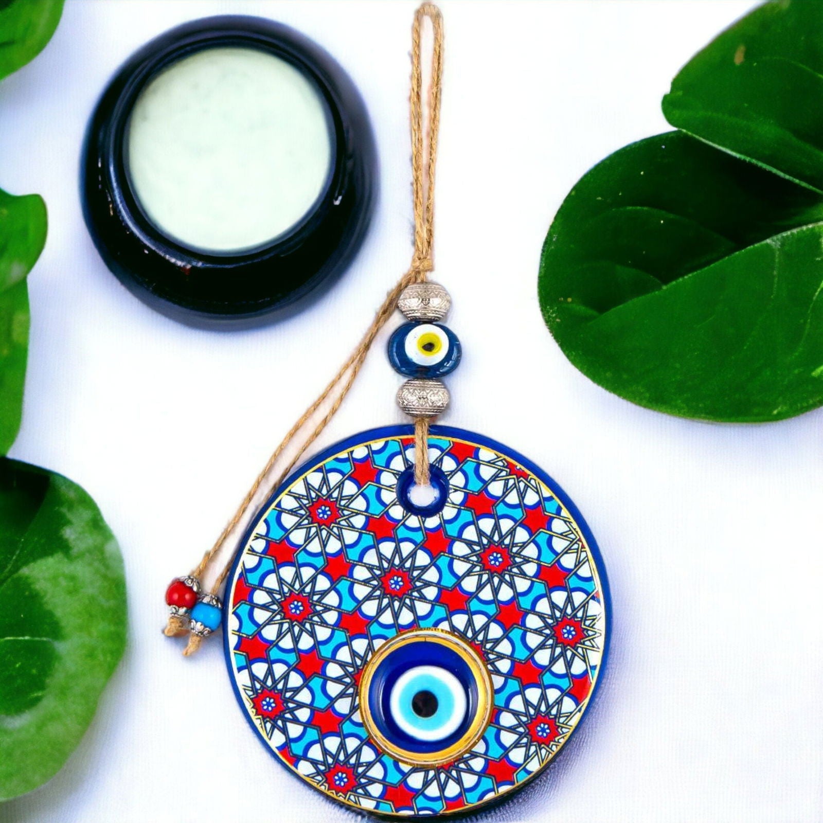 Evil Eye Wall Hanging Decor For Home/Windows | Mandala Evil Eye | Evil Eye Beads | Car Hanging Decor | Greek Evil Eye Authentic Wall Decor-2