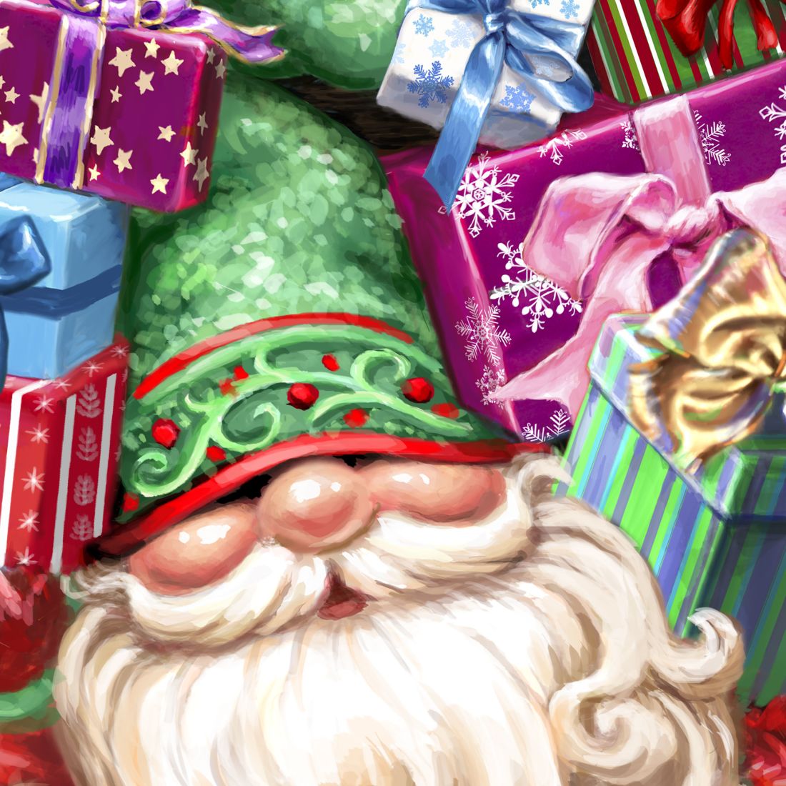 Gift Bag Gnome Wreath Easter Home Decor Large Ornament by D. Gelsinger - Christmas Decor - 8461054H-DG-2