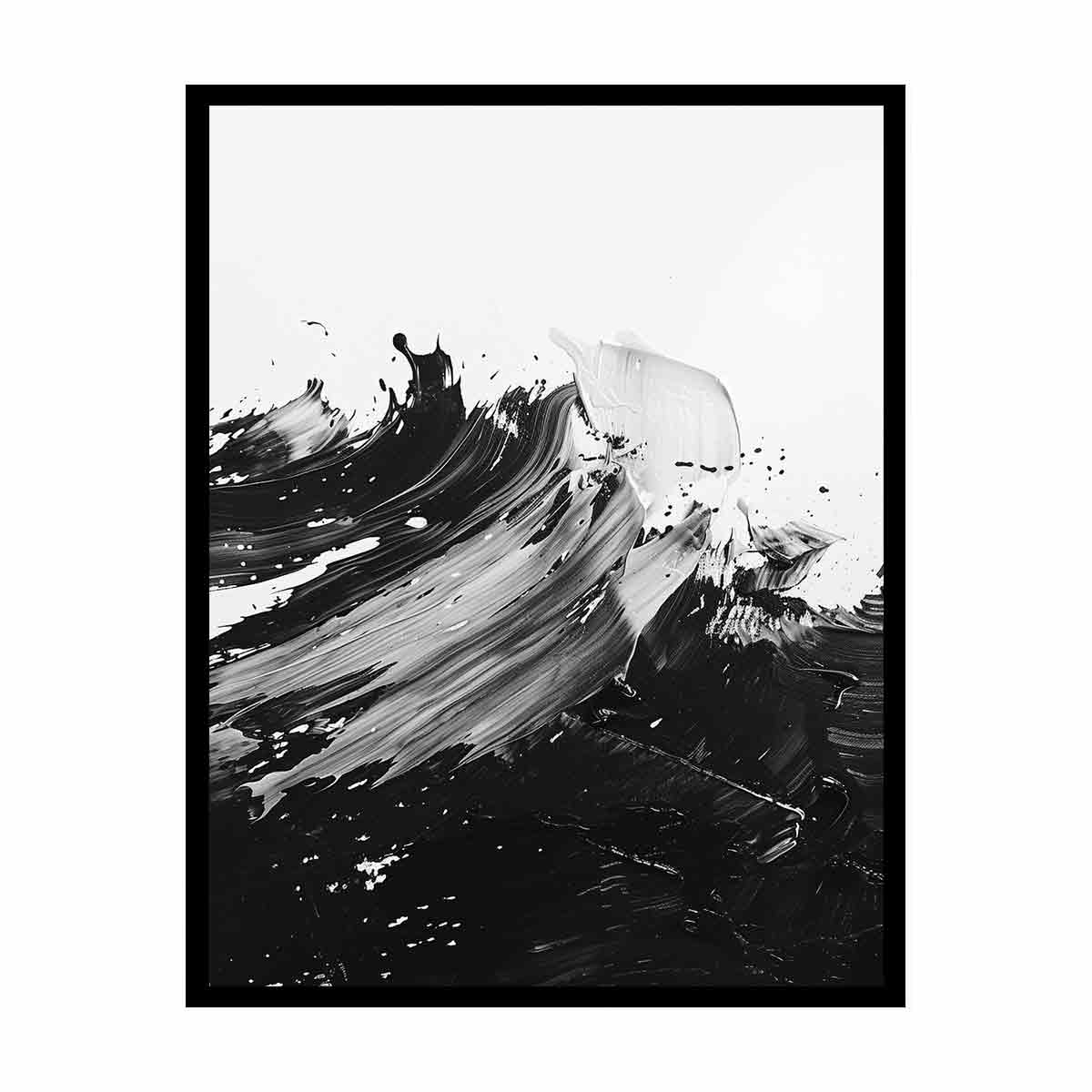 Black White Abstract Art Canvas Art Print-4
