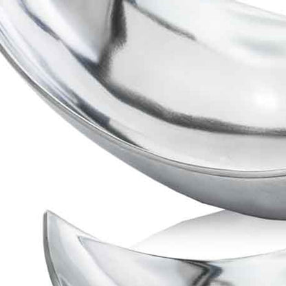 17" Silver Aluminum Scoop Centerpiece Bowl-2