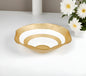 9" Clear and Gold Glass Round Ruffle Centerpiece Bowl-0