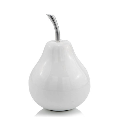 White Medium  Pear Shaped Aluminum Accent Home Decor-0