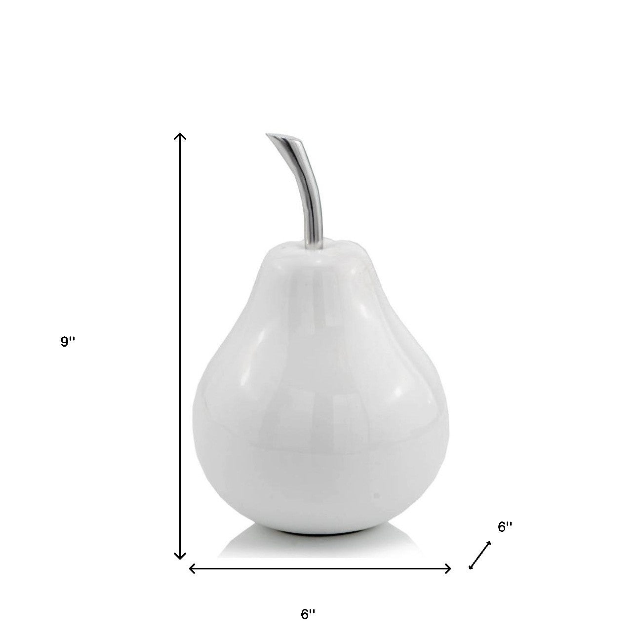 White Medium  Pear Shaped Aluminum Accent Home Decor-6