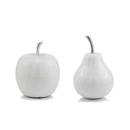 White Medium  Pear Shaped Aluminum Accent Home Decor-2