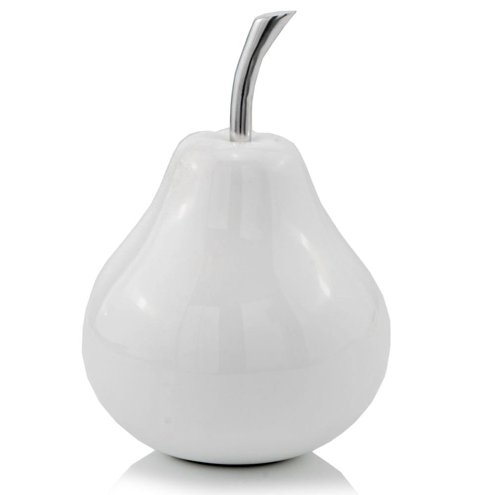 White Jumbo Pear Shaped Aluminum Accent Home Decor-0