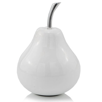 White Jumbo Pear Shaped Aluminum Accent Home Decor-0