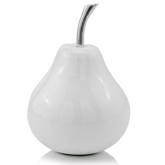 White Jumbo Pear Shaped Aluminum Accent Home Decor-0