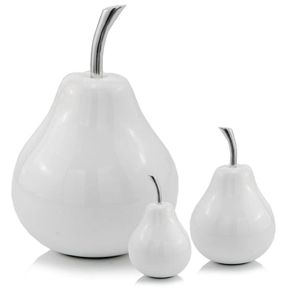 White Jumbo Pear Shaped Aluminum Accent Home Decor-2