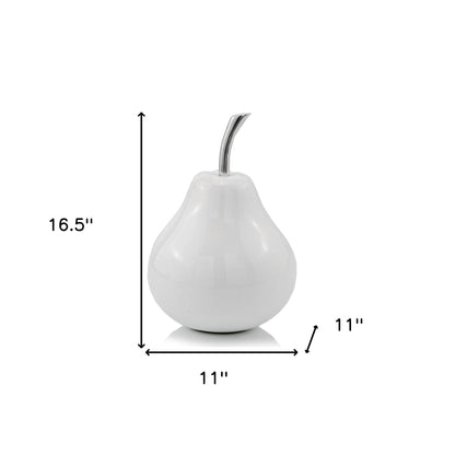 White Jumbo Pear Shaped Aluminum Accent Home Decor-5