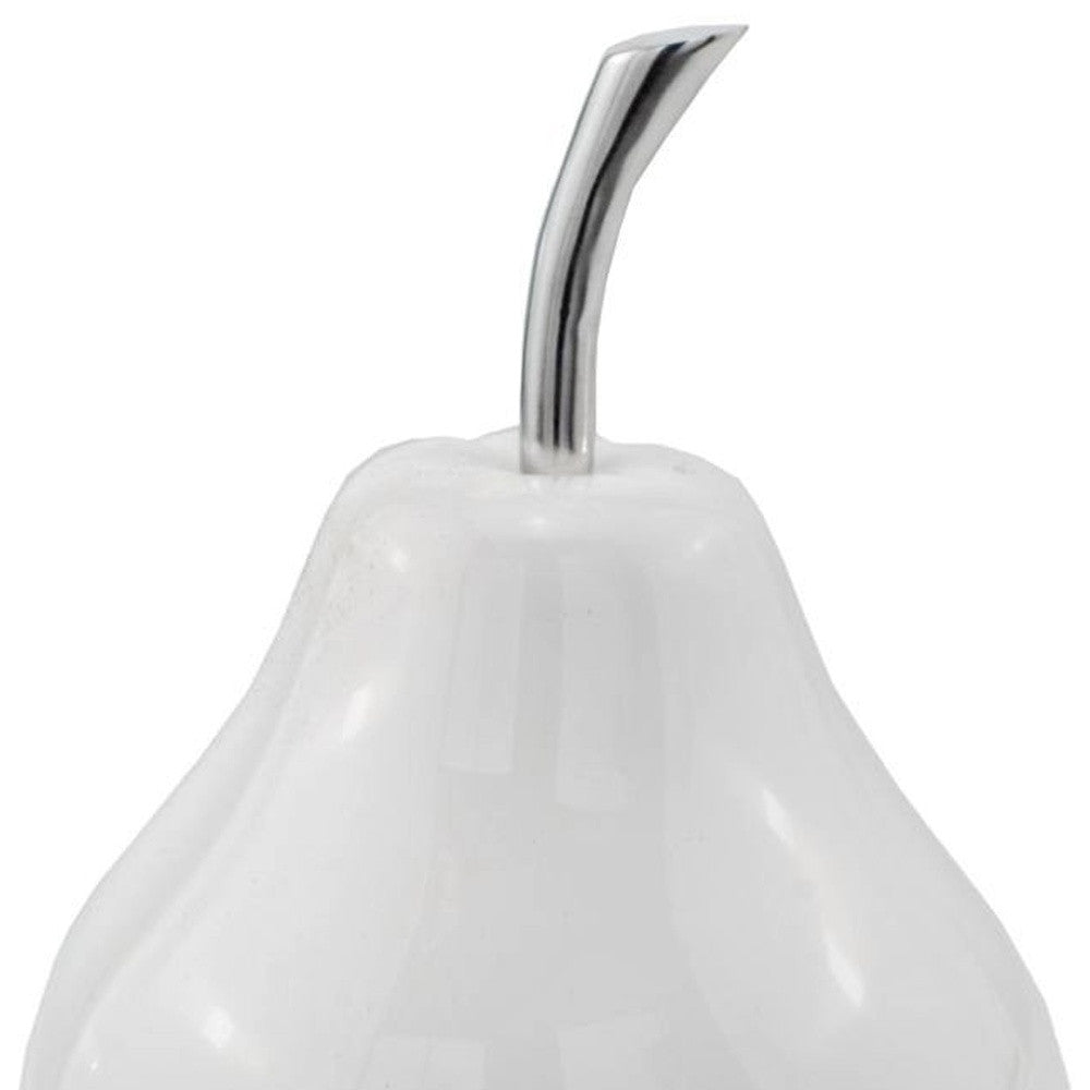 White Jumbo Pear Shaped Aluminum Accent Home Decor-4