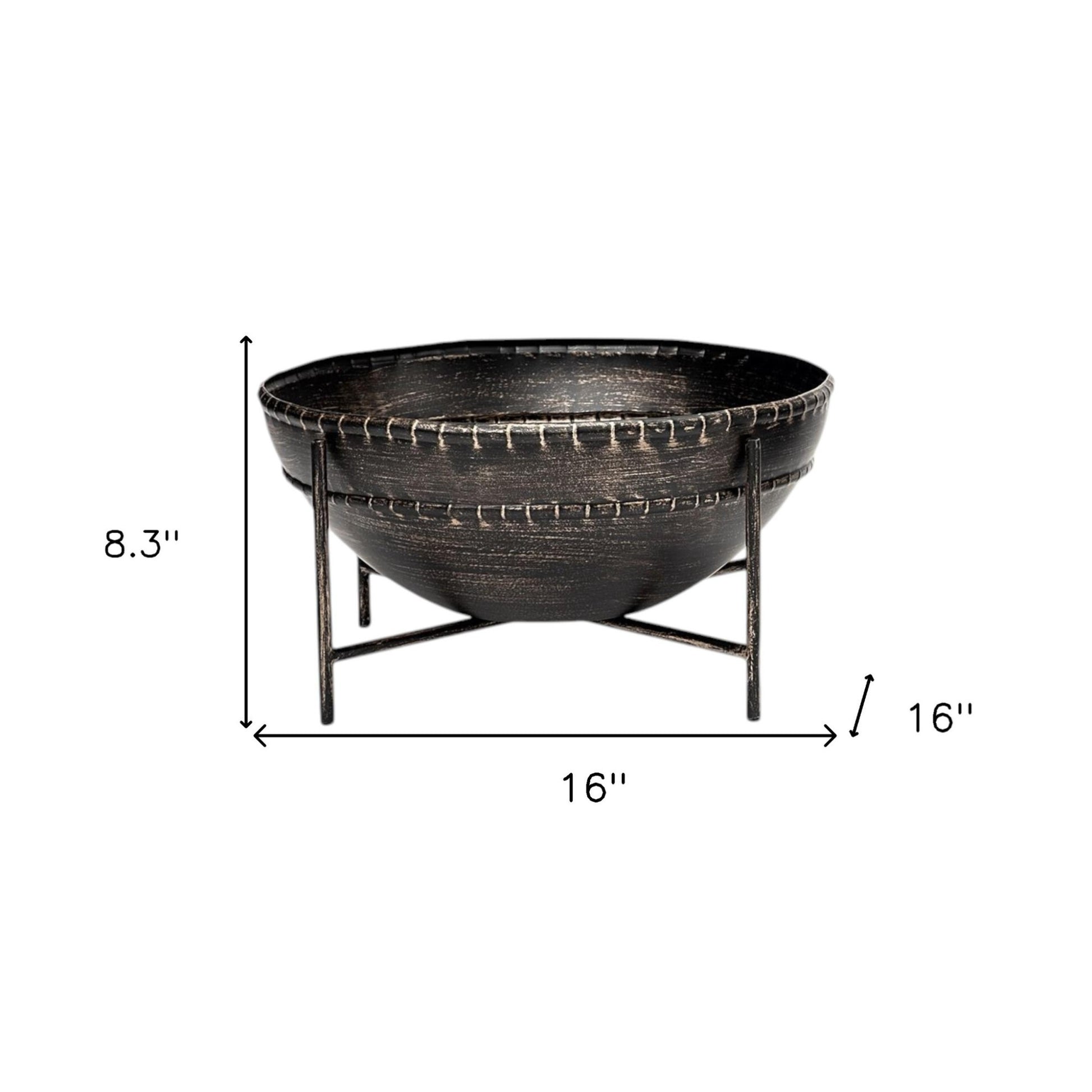 Set of Two Black Metal Decorative Bowl-4