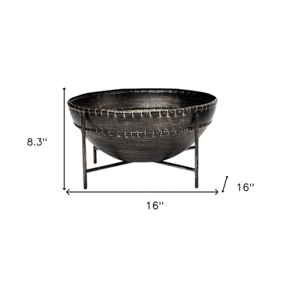 Set of Two Black Metal Decorative Bowl-4