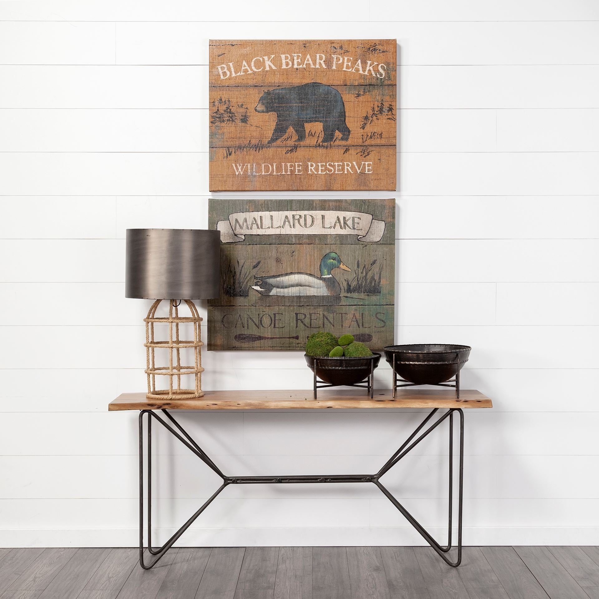 Set of Two Black Metal Decorative Bowl-6