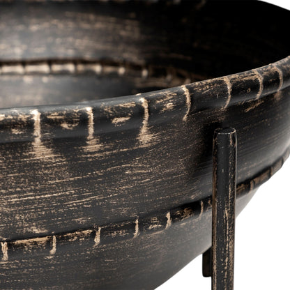 Set of Two Black Metal Decorative Bowl-5