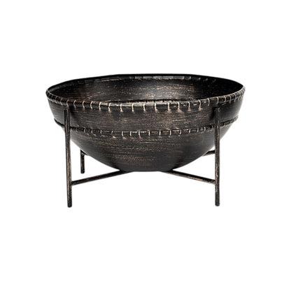 Set of Two Black Metal Decorative Bowl-1