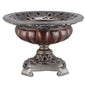 9" Silver and Bronze Polyresin Decorative Centerpiece Pedestal Bowl-0