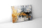 Autumn abstract canvas print-Minimalist art gold, beige, black and white-0