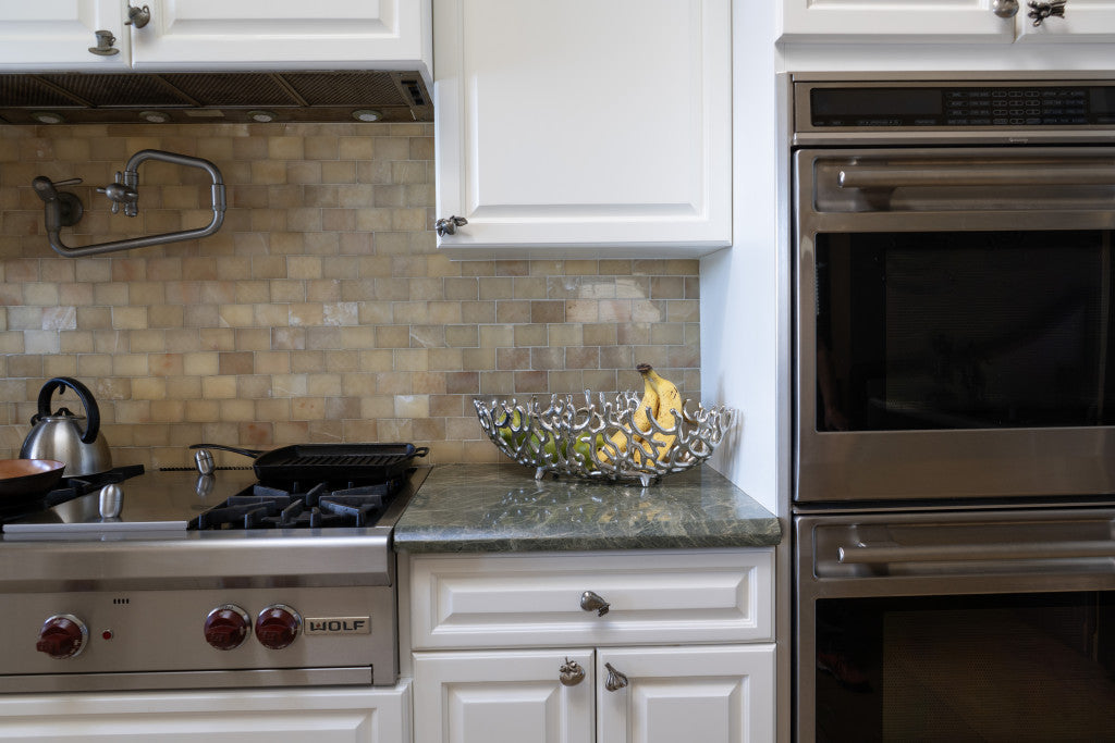 22" Silver Aluminum Faux Coral Oval Centerpiece Bowl-3