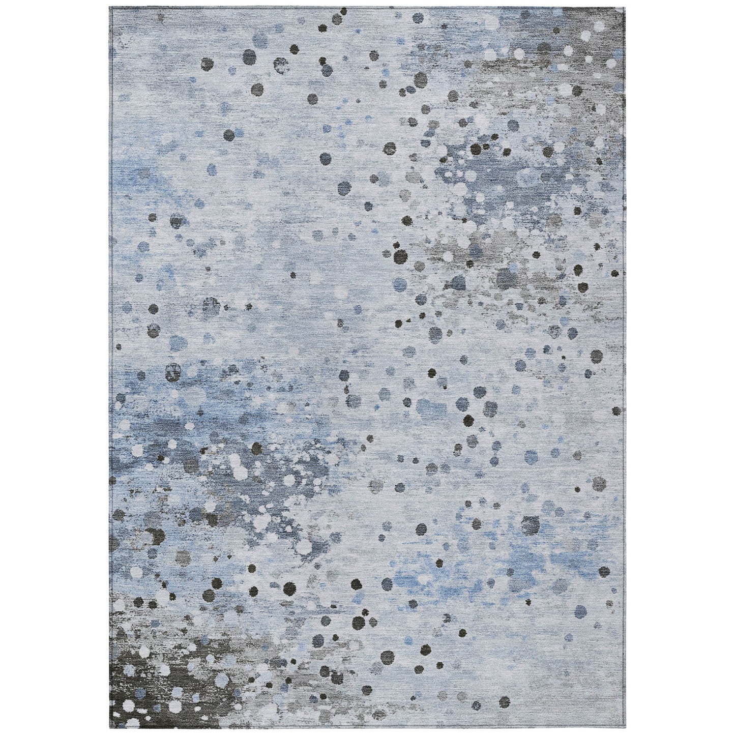 8' X 10' Sky Blue And Gray Abstract Washable Indoor Outdoor Area Rug-0