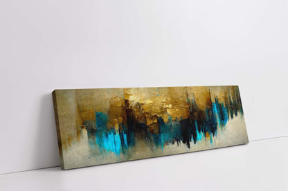 Gold and Blue Abstract-Canvas Wall art- Fine Art-0