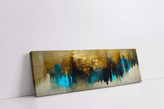 Gold and Blue Abstract-Canvas Wall art- Fine Art-0