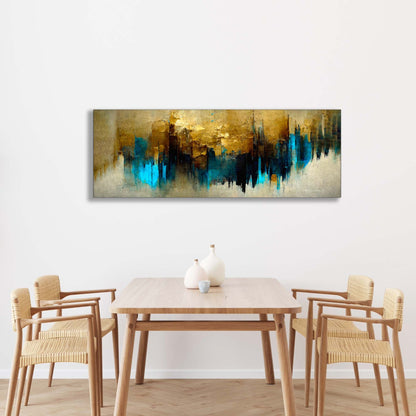 Gold and Blue Abstract-Canvas Wall art- Fine Art-3