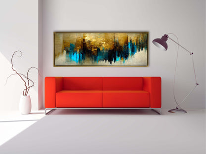 Gold and Blue Abstract-Canvas Wall art- Fine Art-6