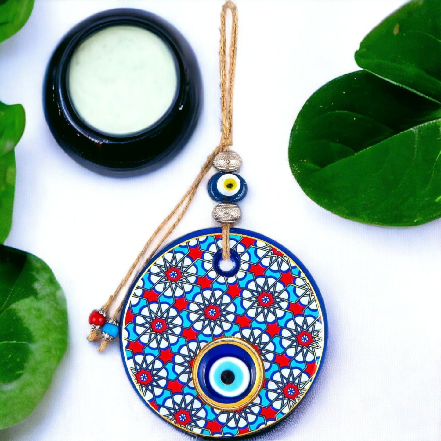 Evil Eye Wall Hanging Decor For Home/Windows | Mandala Evil Eye | Evil Eye Beads | Car Hanging Decor | Greek Evil Eye Authentic Wall Decor-2