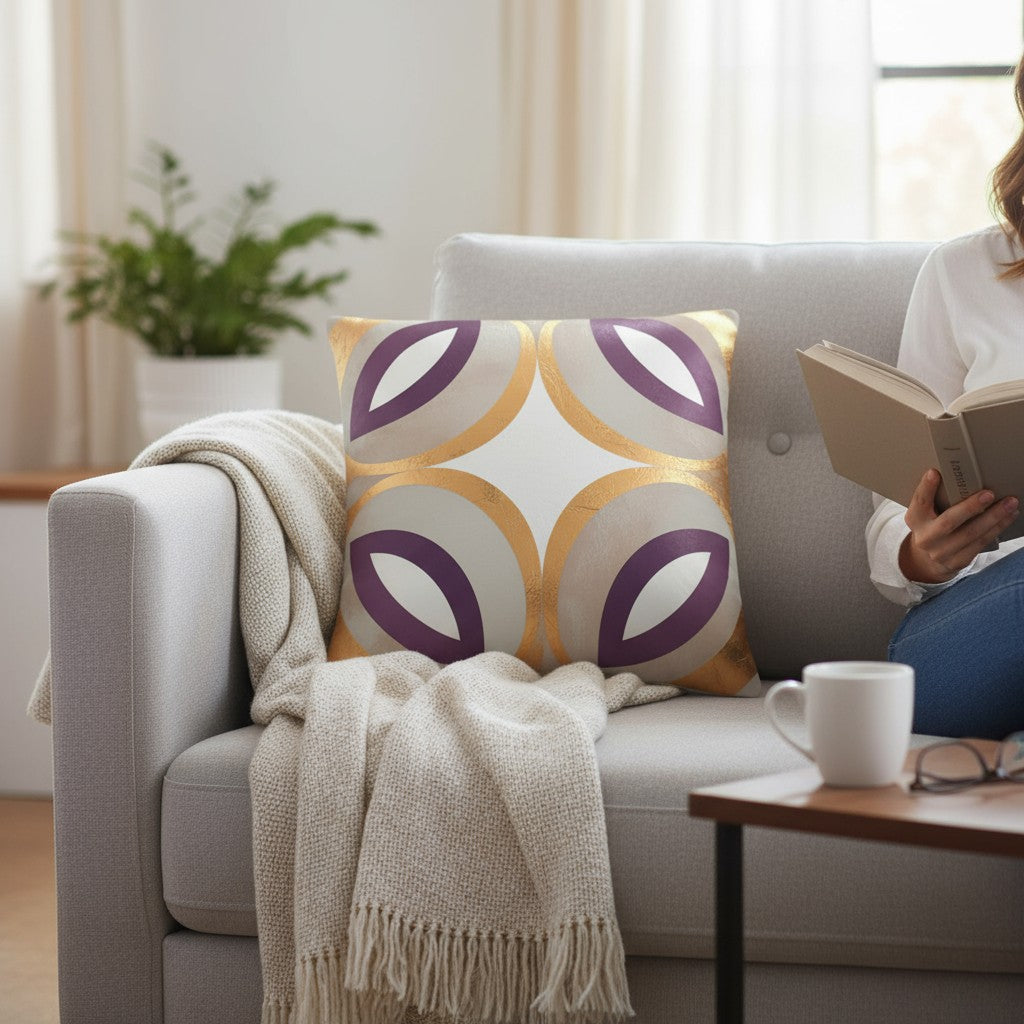 Graphikar Prints® — “Golden Orbit Pillow”