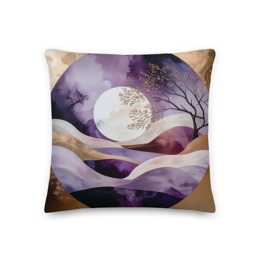 Graphikar Prints® — “Golden Moon Serenity Pillow”