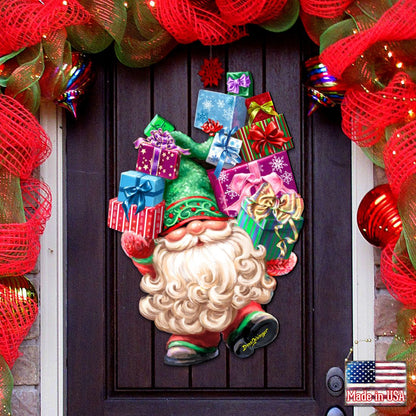 Gift Bag Gnome Wreath Easter Home Decor Large Ornament by D. Gelsinger - Christmas Decor - 8461054H-DG-0