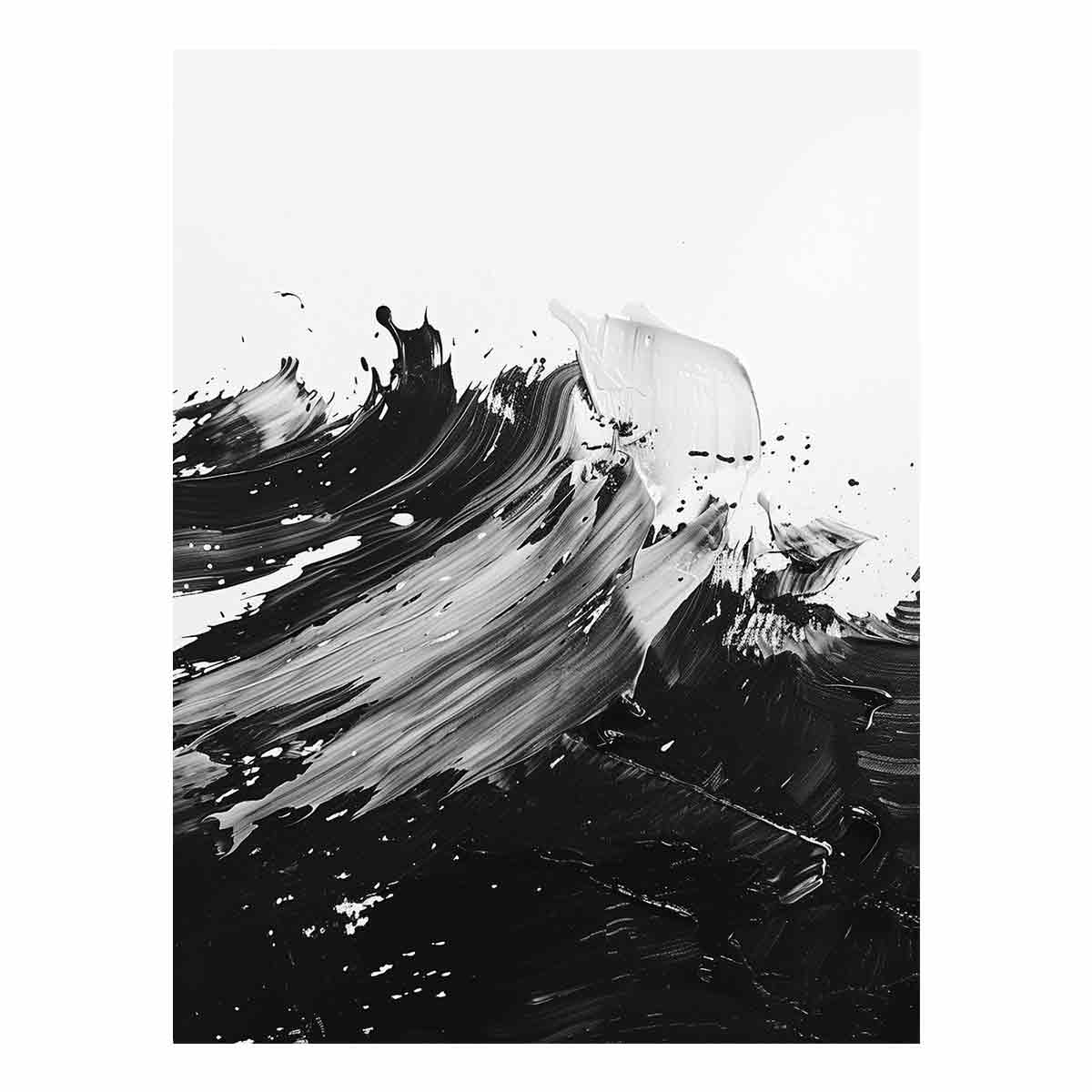 Black White Abstract Art Canvas Art Print-0