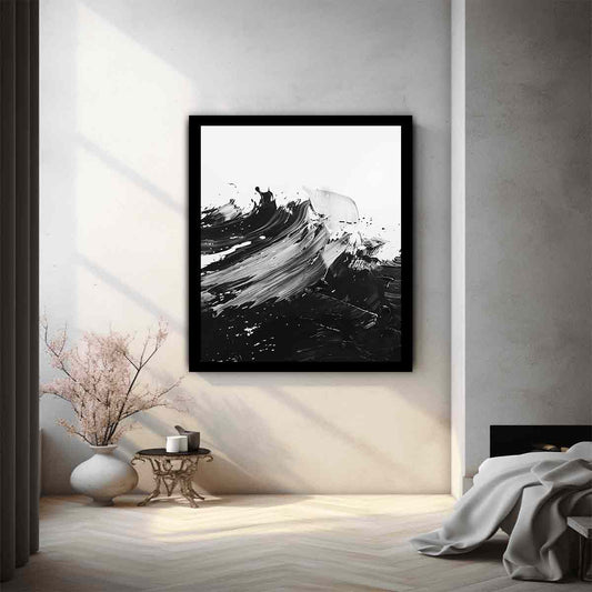 Black White Abstract Art Canvas Art Print-1